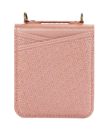 Coque Samsung Galaxy Z Flip 7 Porte‑cartes Motif Losange | HEX Or Rose - photo 22