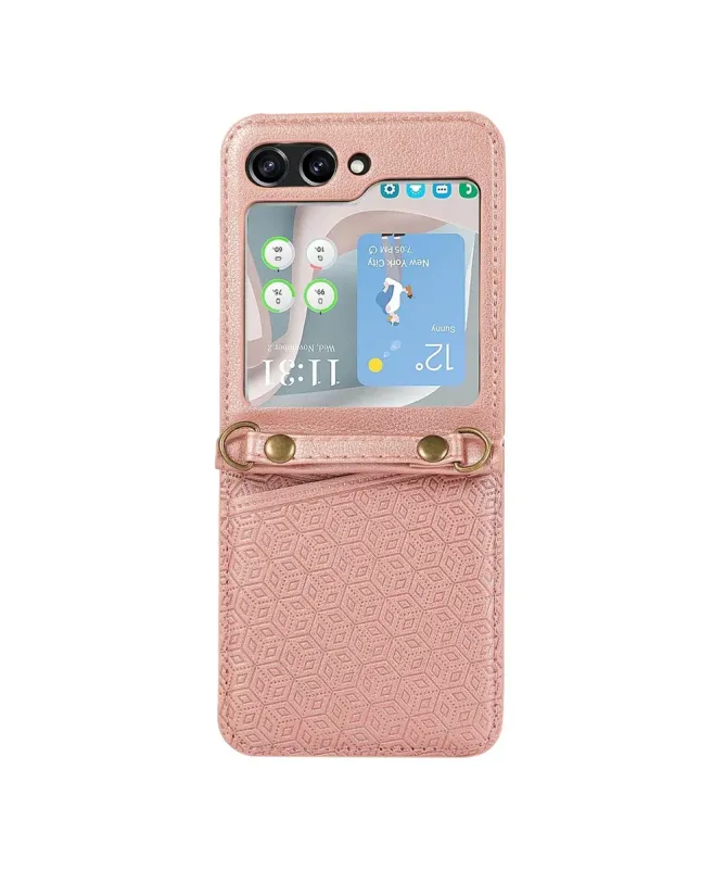 Coque Samsung Galaxy Z Flip 7 Porte‑cartes Motif Losange | HEX