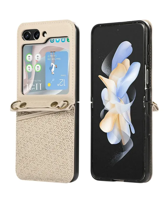 Coque Samsung Galaxy Z Flip 7 Porte‑cartes Motif Losange | HEX