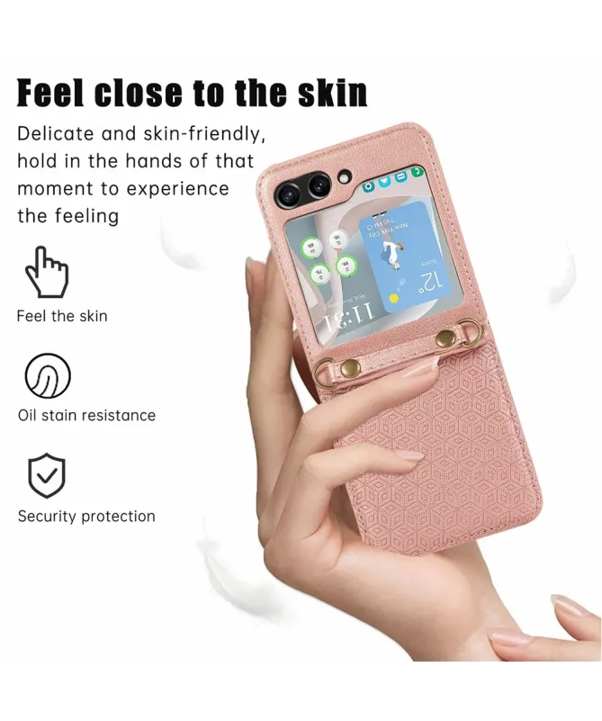 Coque Samsung Galaxy Z Flip 7 Porte‑cartes Motif Losange | HEX