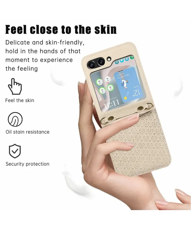 Coque Samsung Galaxy Z Flip 7 Porte‑cartes Motif Losange | HEX