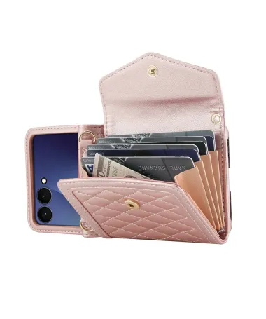 Etui Portefeuille Samsung Galaxy Z Flip 7 Anti‑RFID | ELEGANZA Or Rose - photo 18