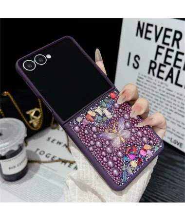 Coque Samsung Galaxy Z Flip 7 avec Strass Papillon | GLINT Violet - photo 9