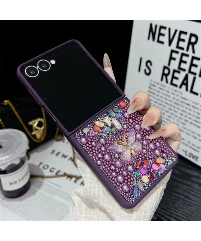 Coque Samsung Galaxy Z Flip 7 avec Strass Papillon | GLINT