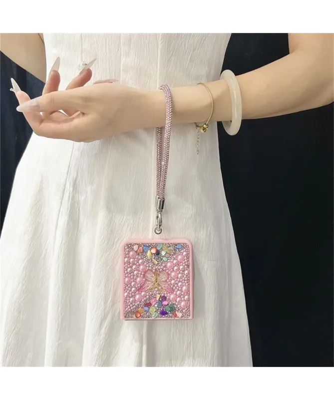 Coque Samsung Galaxy Z Flip 7 avec Strass Papillon et Dragonne | GLINT