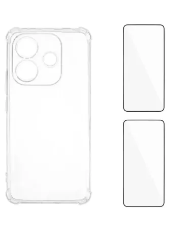 Pack Xiaomi Redmi Note 14 4G | Coque Coins Renforcés Transparente avec