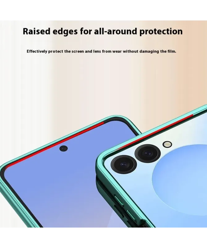 Coque transparente charnière électroplaquée pour Samsung Galaxy Z Flip