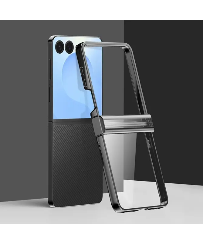 Coque transparente charnière électroplaquée pour Samsung Galaxy Z Flip