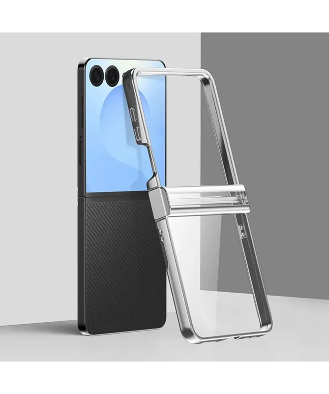Coque transparente charnière électroplaquée pour Samsung Galaxy Z Flip