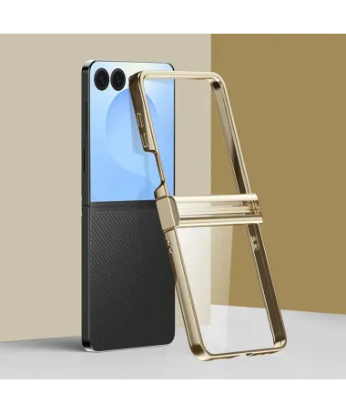 Coque transparente charnière électroplaquée pour Samsung Galaxy Z Flip  7 Or - photo 12