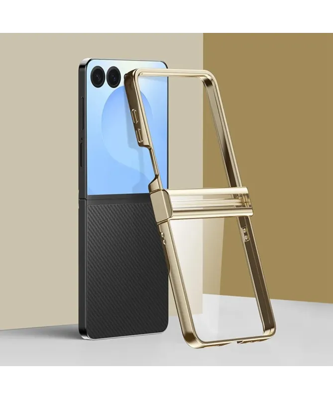 Coque transparente charnière électroplaquée pour Samsung Galaxy Z Flip