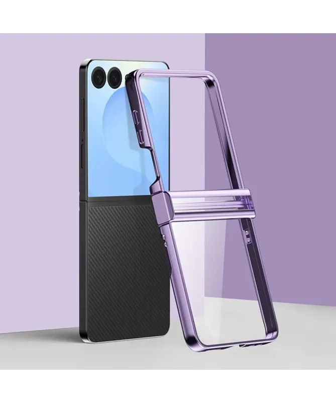 Coque transparente charnière électroplaquée pour Samsung Galaxy Z Flip