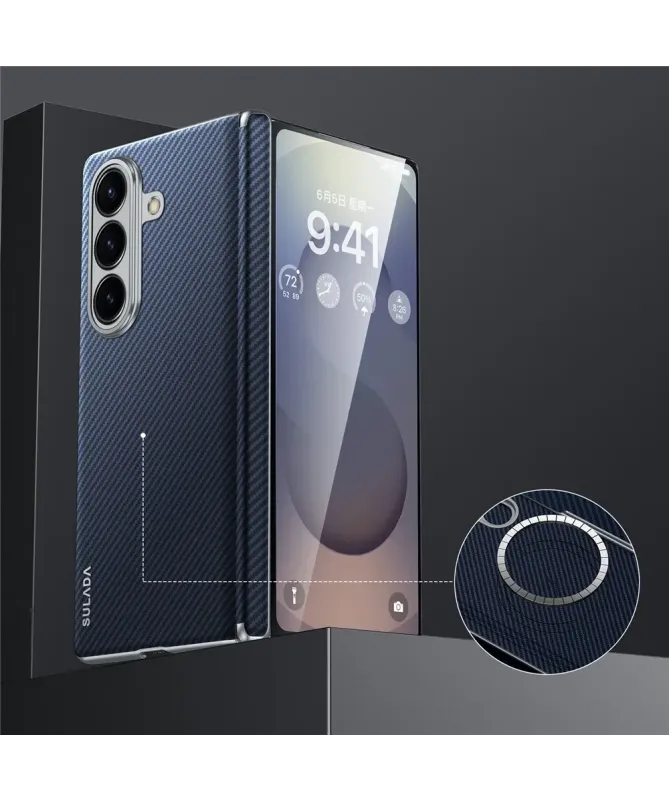 Coque magnétique texture carbone Samsung Galaxy Z Fold 7