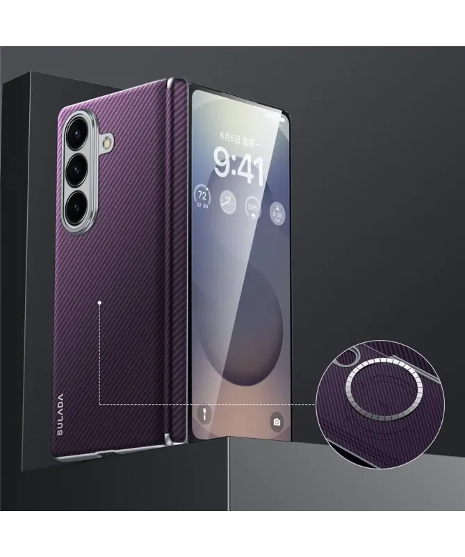 Coque magnétique texture carbone Samsung Galaxy Z Fold 7