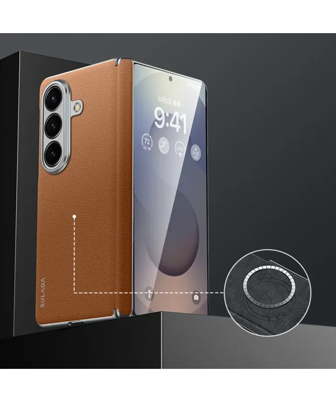 Coque arrière Samsung Galaxy Z Fold 7 Frameless Cuir Véritable | NOMAD