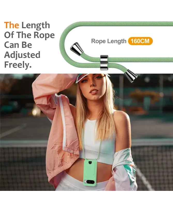 Coque Google Pixel 10 Silicone Liquide à Cordon et Porte-carte