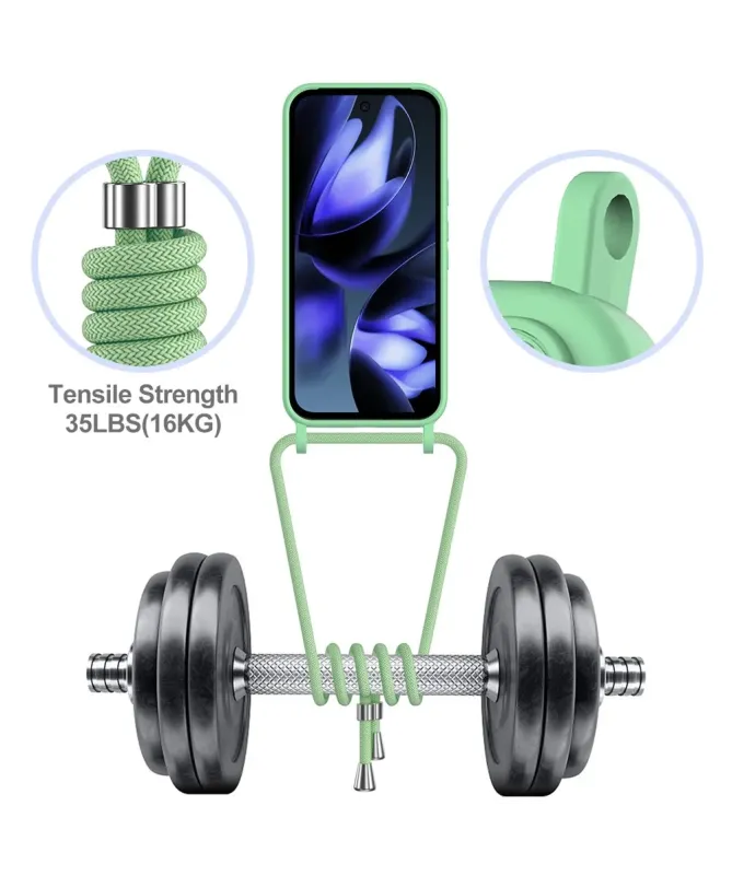 Coque Google Pixel 10 Silicone Liquide à Cordon et Porte-carte