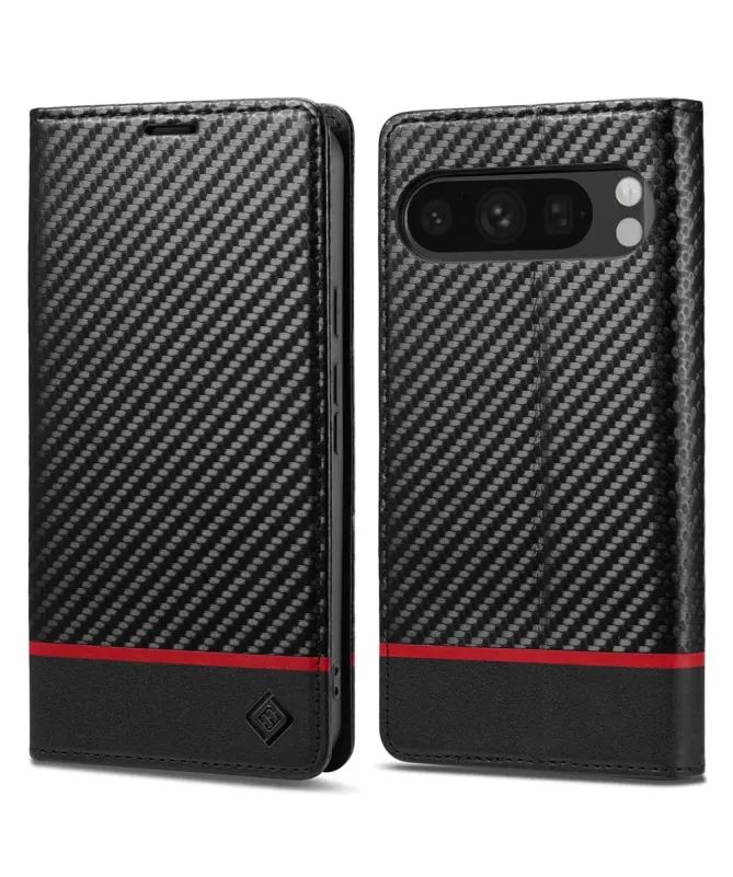 Flip cover Google Pixel 10 / 10 Pro fibre de carbone Horizontal Stripe