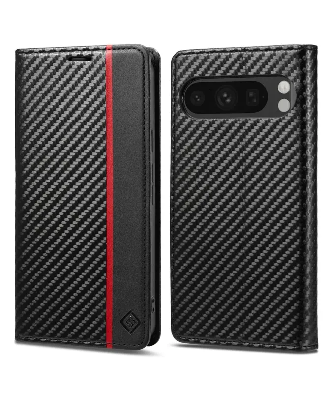Flip cover Google Pixel 10 / 10 Pro fibre de carbone Vertical Stripe