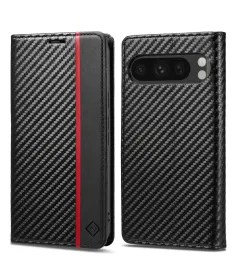 Flip cover Google Pixel 10 / 10 Pro fibre de carbone Vertical Stripe