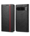 Flip cover Google Pixel 10 / 10 Pro fibre de carbone Vertical Stripe