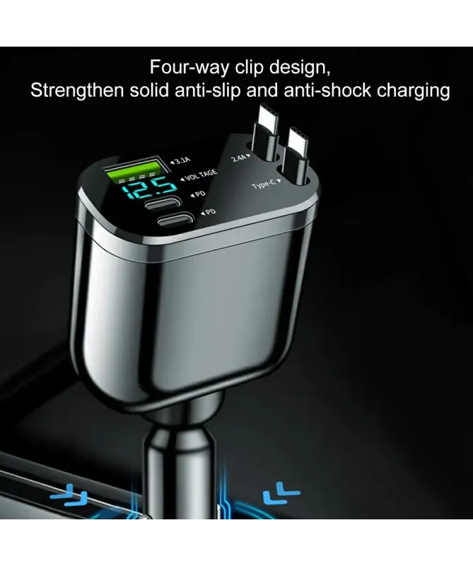 Chargeur Voiture 5 Ports USB & Type‑C 75 W Charge Rapide | M4