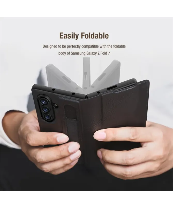 Étui Samsung Galaxy Z Fold 7 NILLKIN Simili Cuir avec Support et Porte