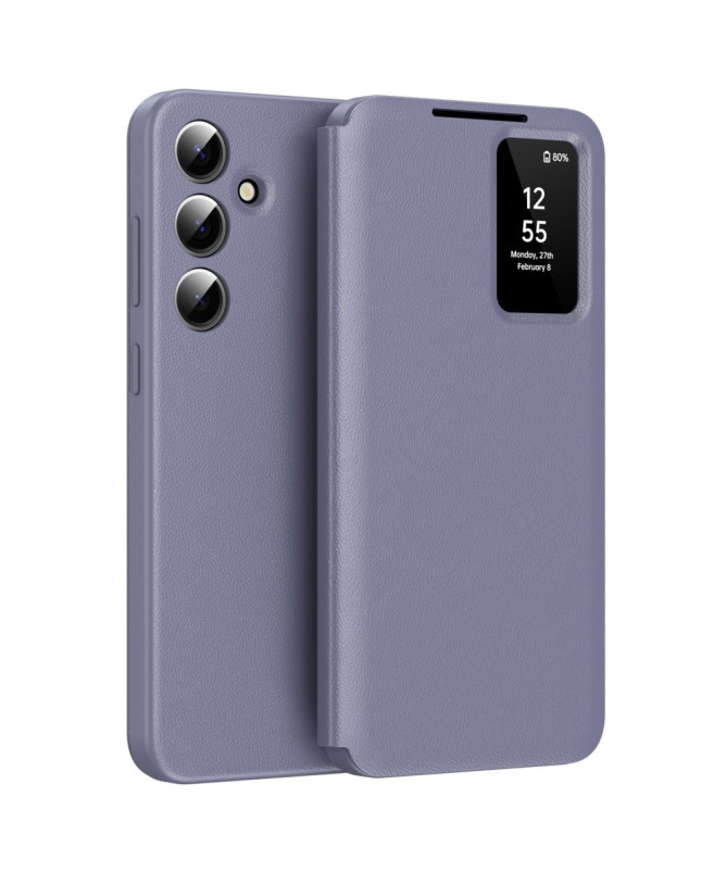 Housse Samsung Galaxy A56 5G avec fenêtre intelligente et porte-cartes