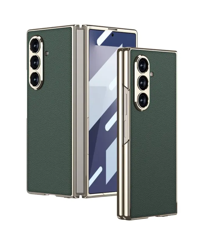 Coque Samsung Galaxy Z Fold 7 Effet Cuir avec Film Protecteur