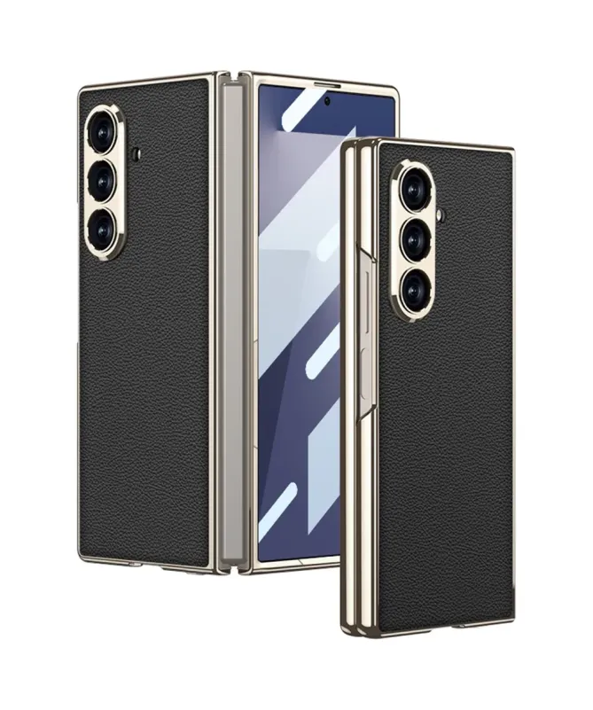 Coque Samsung Galaxy Z Fold 7 Effet Cuir avec Film Protecteur