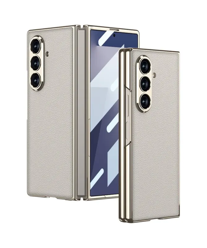 Coque Samsung Galaxy Z Fold 7 Effet Cuir avec Film Protecteur