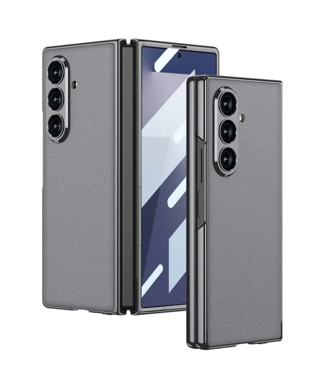 Coque Samsung Galaxy Z Fold 7 Effet Cuir avec Film Protecteur