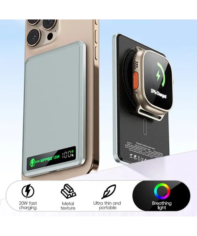 Batterie Externe Magnétique 10000mAh avec Affichage Digital | FLUX