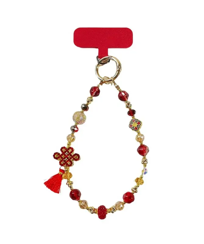 Charm de Téléphone Nœud Chinois et Pompon | FORTUNE