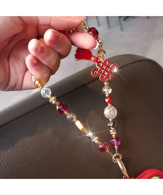 Charm de Téléphone Nœud Chinois et Pompon | FORTUNE