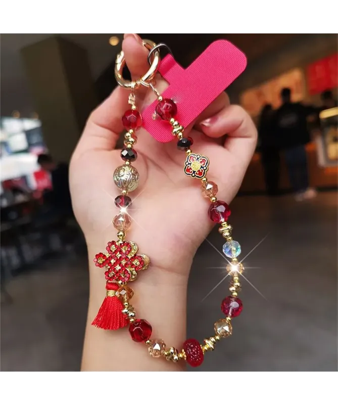 Charm de Téléphone Nœud Chinois et Pompon | FORTUNE