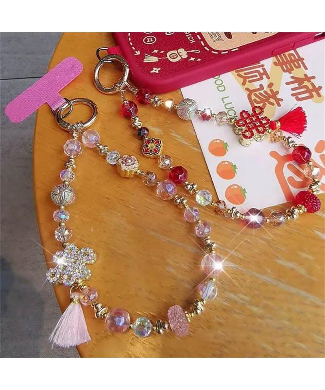 Charm de Téléphone Nœud Chinois et Pompon | FORTUNE