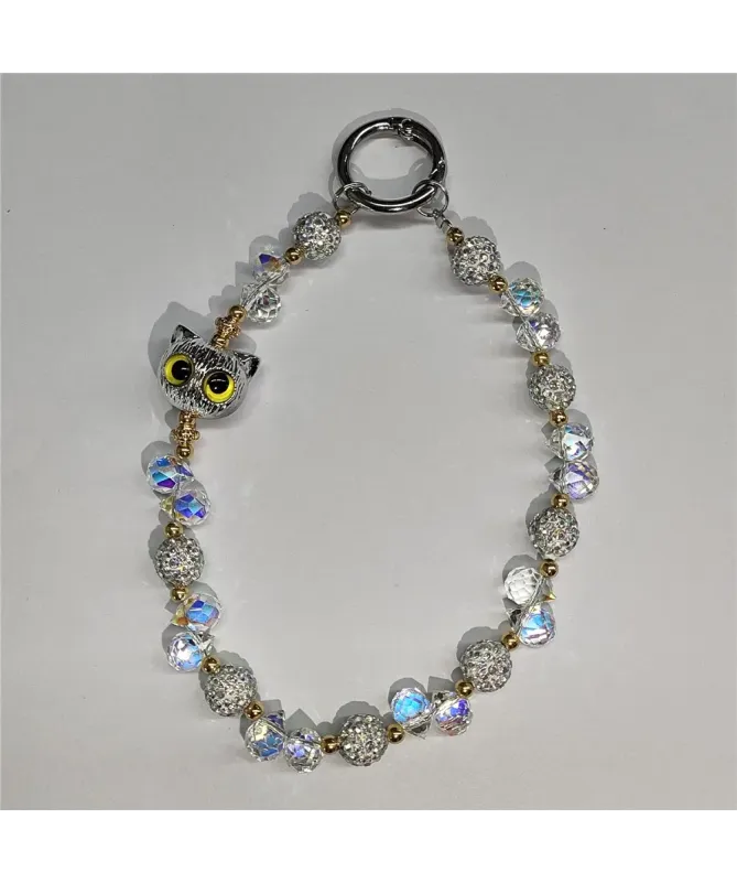 Charm de Téléphone Cristaux et Tête de Chat | SPARKLE