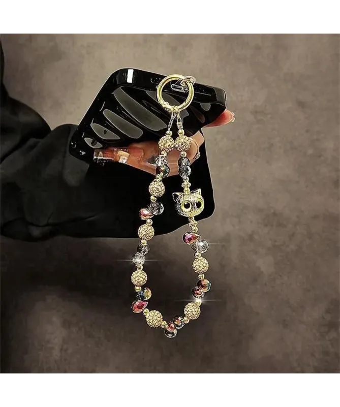 Charm de Téléphone Cristaux et Tête de Chat | SPARKLE