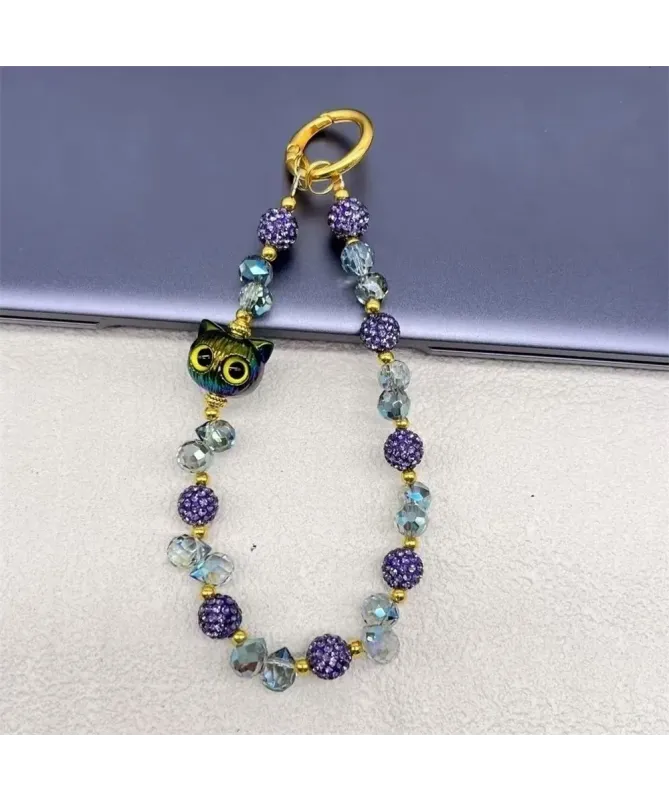 Charm de Téléphone Cristaux et Tête de Chat | SPARKLE