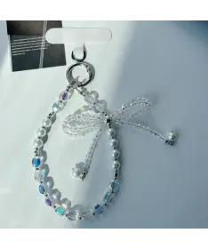 Charm de Téléphone Perles et Nœud Cristal | GLACIA