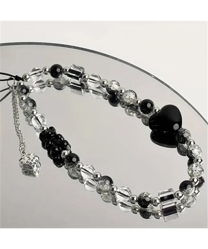 Dragonne de Téléphone Perles Cœur et Ours | NOCTURNE