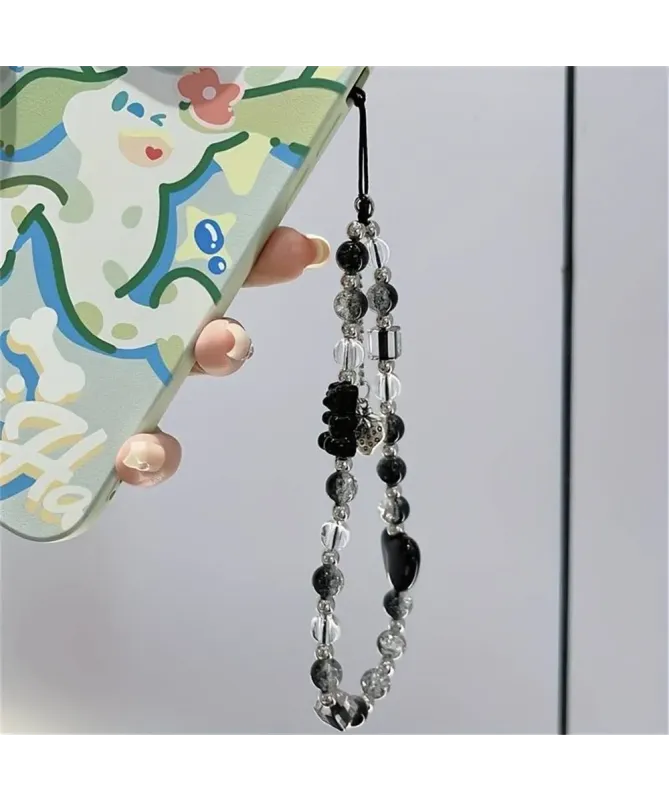 Dragonne de Téléphone Perles Cœur et Ours | NOCTURNE