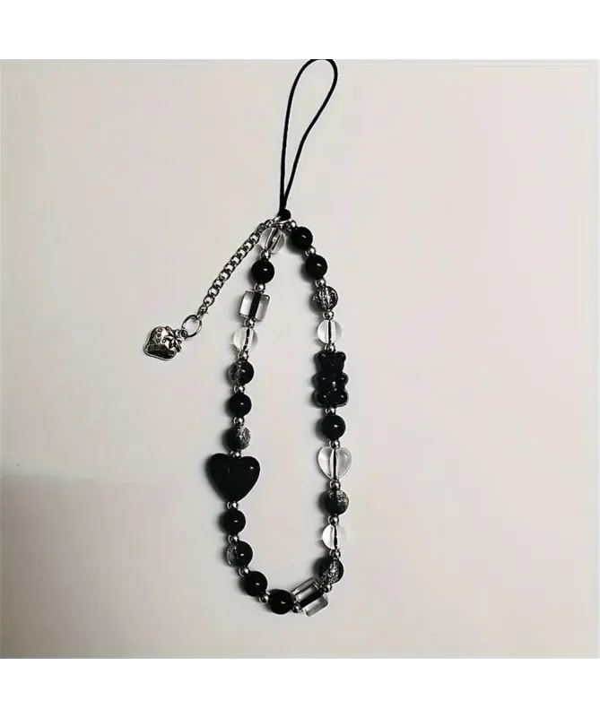 Dragonne de Téléphone Perles Cœur et Ours | NOCTURNE