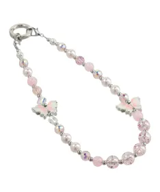 Dragonne de Téléphone Perles Roses et Papillons | ROMANCE