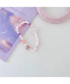 Dragonne de Téléphone Perles Fraise et Nœud | CANDY