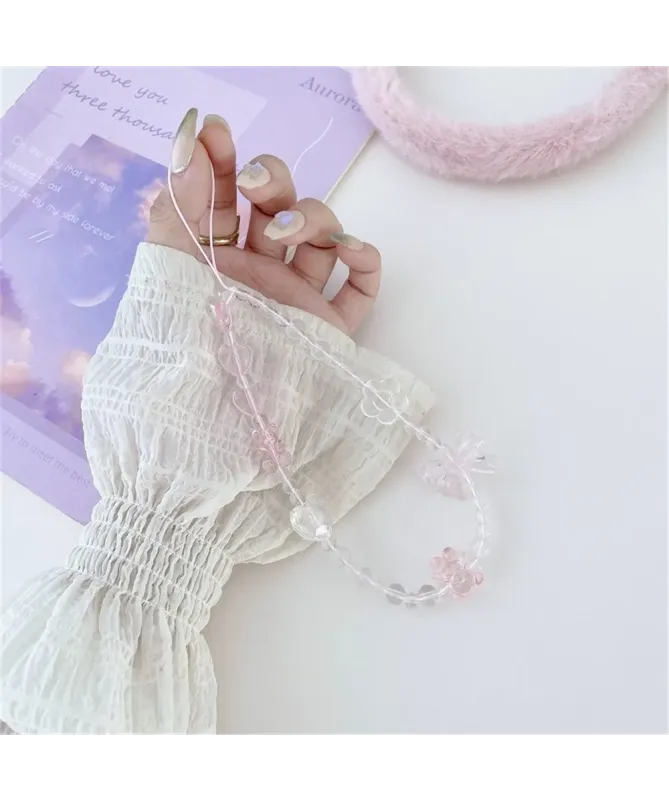 Dragonne de Téléphone Perles Fraise et Nœud | CANDY