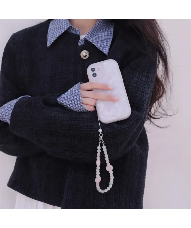 Dragonne de Téléphone en Quartz Rose et Pierres Naturelles | POÈME