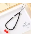 Charm de Téléphone Perles Noires et Cerises | CERISE