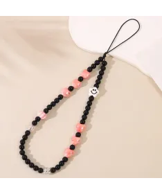 Charm de Téléphone Perles Cœurs Roses et Noirs | LOVESICK